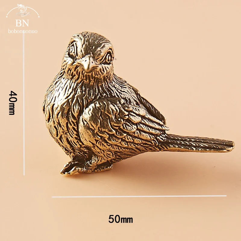 BRASS SPARROW ORNAMENT STATUE - GOTH-O-CLOCK