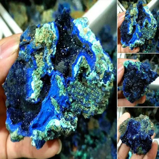 NATURAL AZURITE MALACHITE GEODE CRYSTAL - GOTH-O-CLOCK
