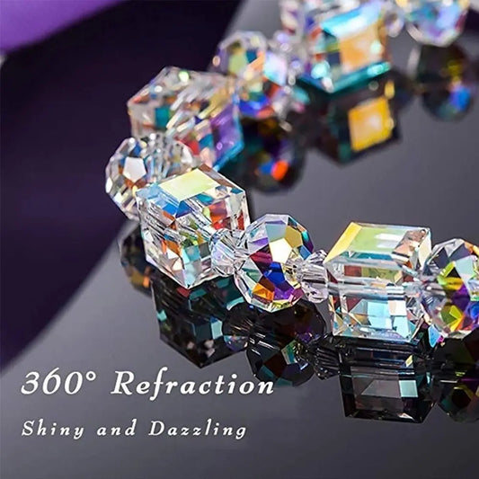 1PCS COLORFUL CRYSTAL CUBE NORTHERN LIGHTS BRACELET - GOTH-O-CLOCK