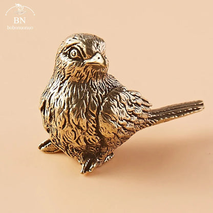 BRASS SPARROW ORNAMENT STATUE - GOTH-O-CLOCK