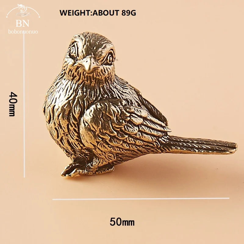 BRASS SPARROW ORNAMENT STATUE - GOTH-O-CLOCK