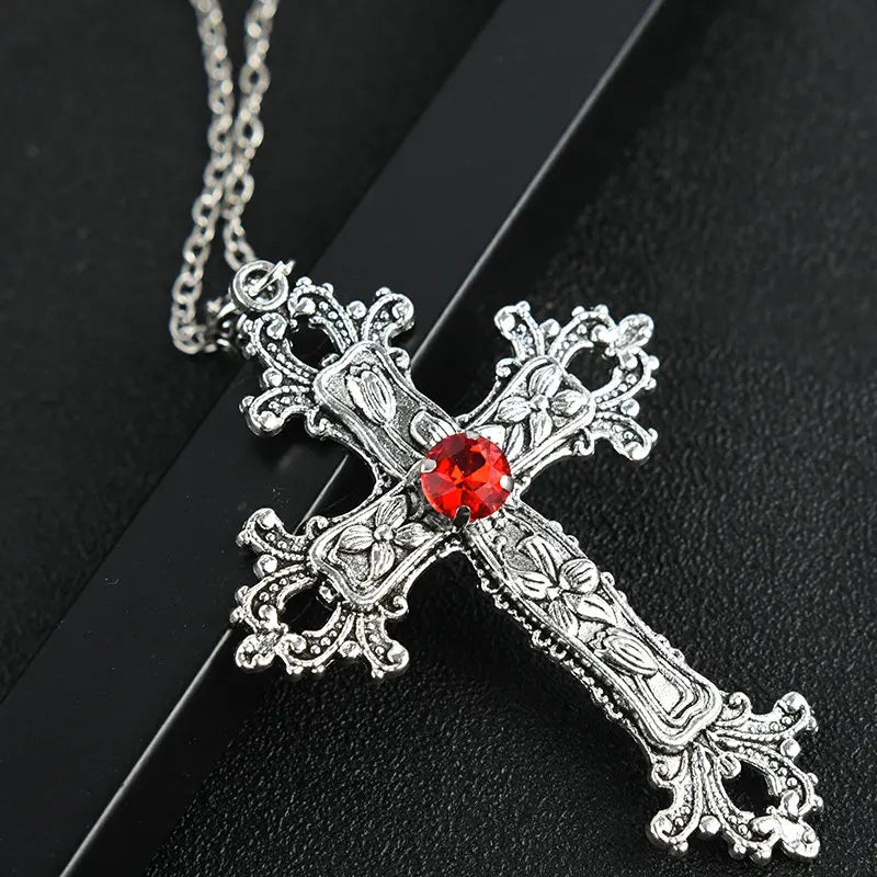 LARGE GOTHIC CRUCIFIX VINTAGE CROSS NECKLACES - GOTH-O-CLOCK